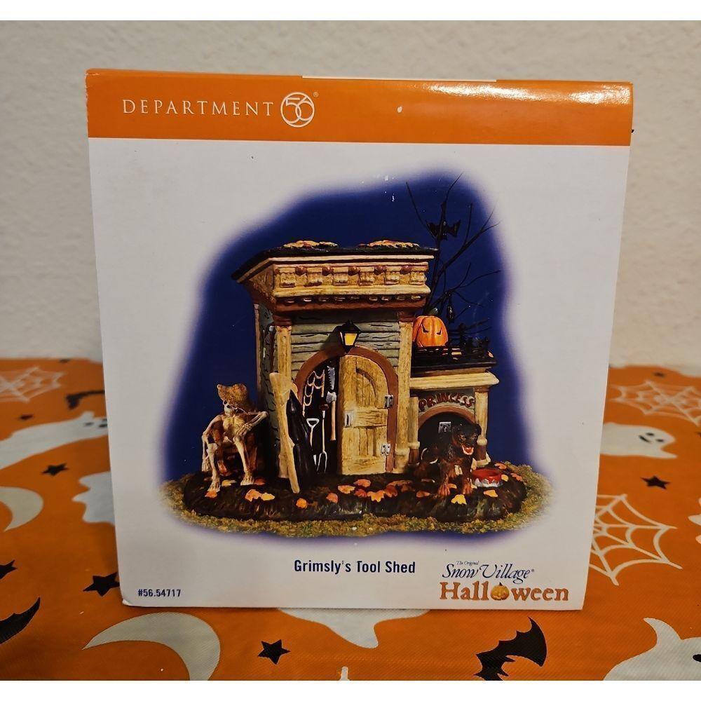 Department 56 "Grimsly's Tool Shed" Halloween Snow Village Accessories